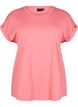 T-shirt met korte mouwen van katoenmix, Roze, Packshot image number 0