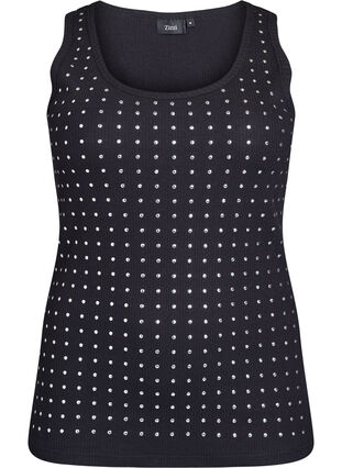 ZizziTanktop met studs, Black, Packshot image number 0