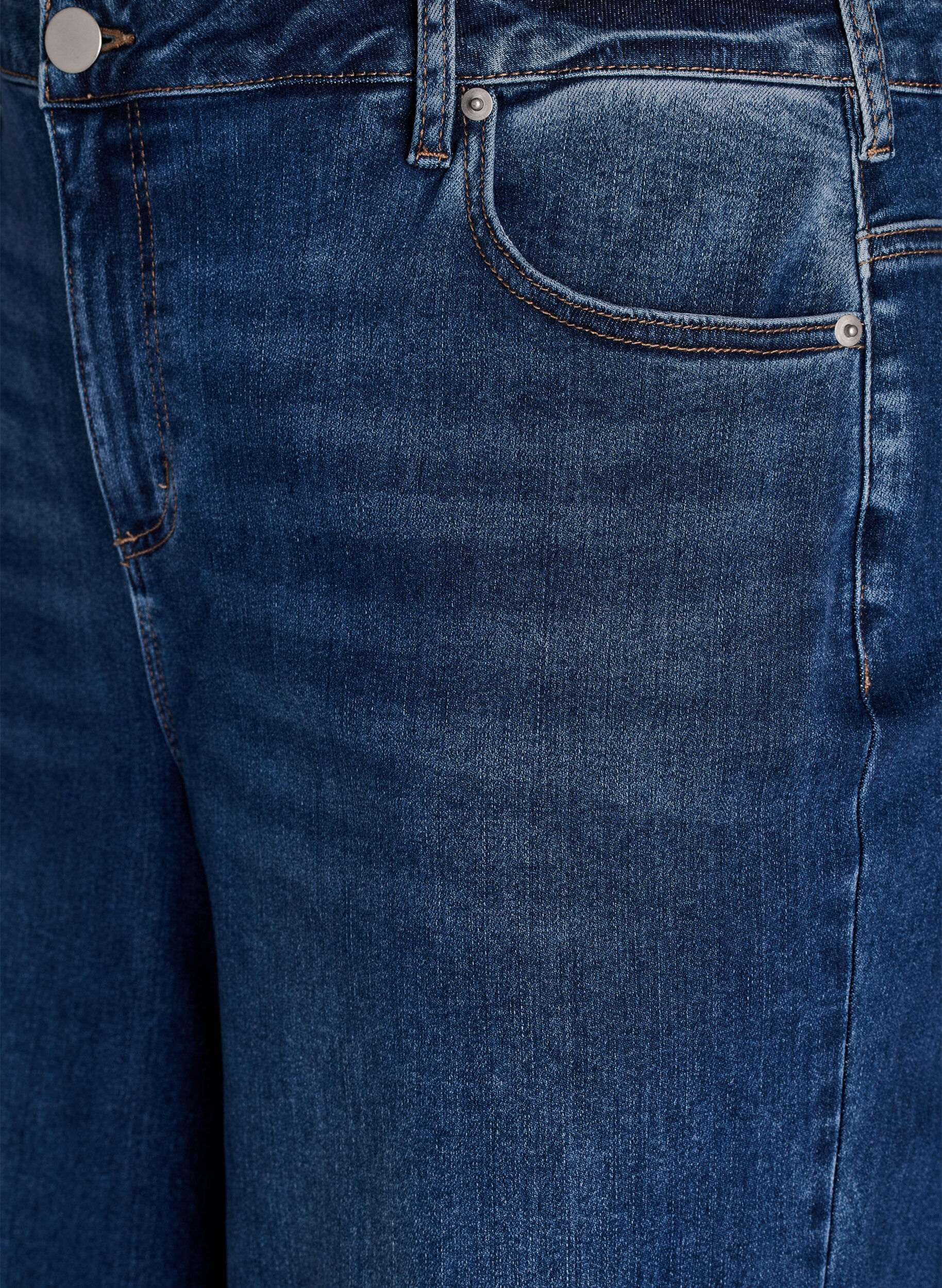 ZizziKiana jeans met een straight-fit en hoge taille, Blauw, Packshot image number 2