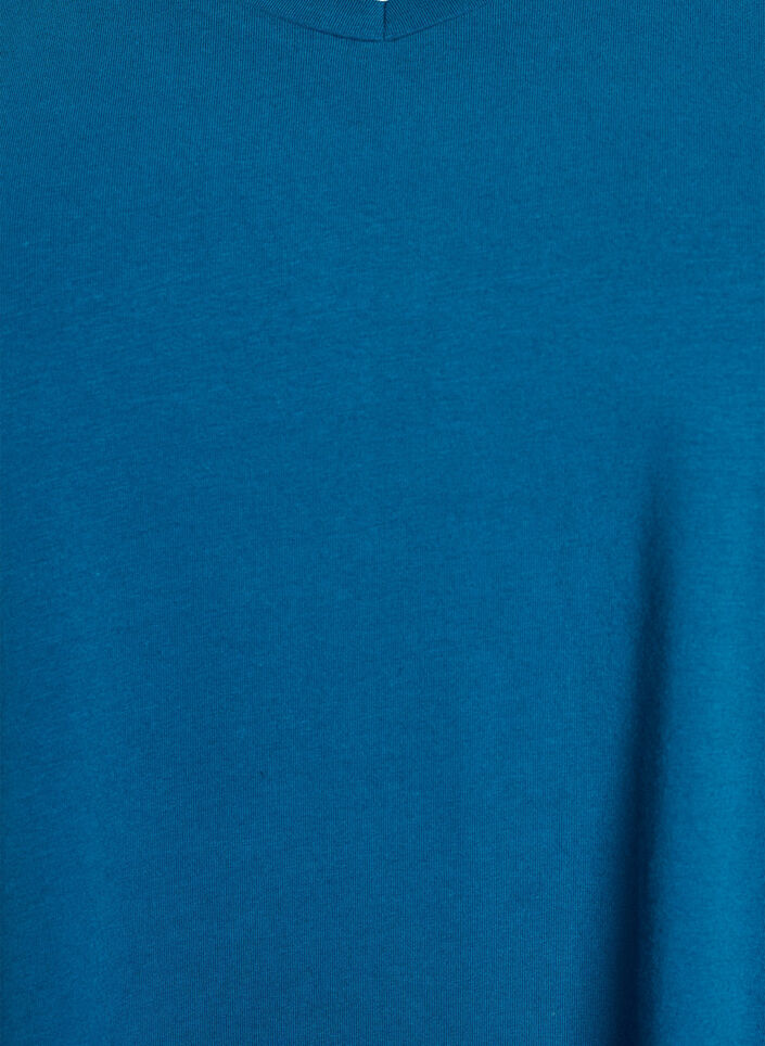Basic effen katoenen t-shirt, Blauw, Packshot image number 2