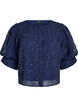 Feestelijke blouse met pailletten en halflange mouwen, Blauw, Packshot image number 0