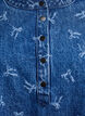 Korte denim jurk met een A-lijn snit en strikpatroon, Blauw, Packshot image number 2
