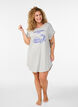 Nachthemd met korte mouwen en tekstprint, Grijs, Model image number 1