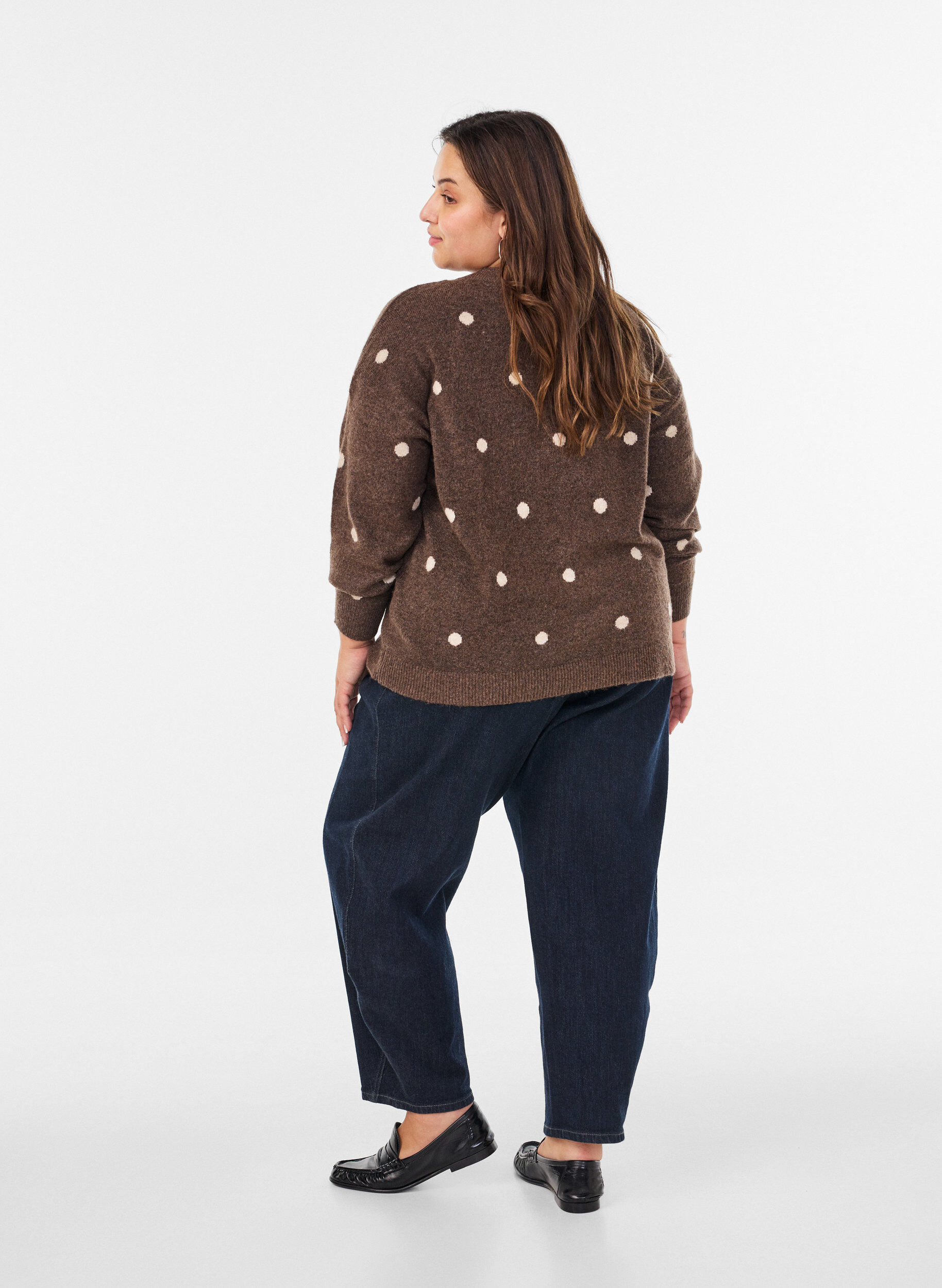 ZizziVest met stippenpatroon, Bruin, Model image number 2