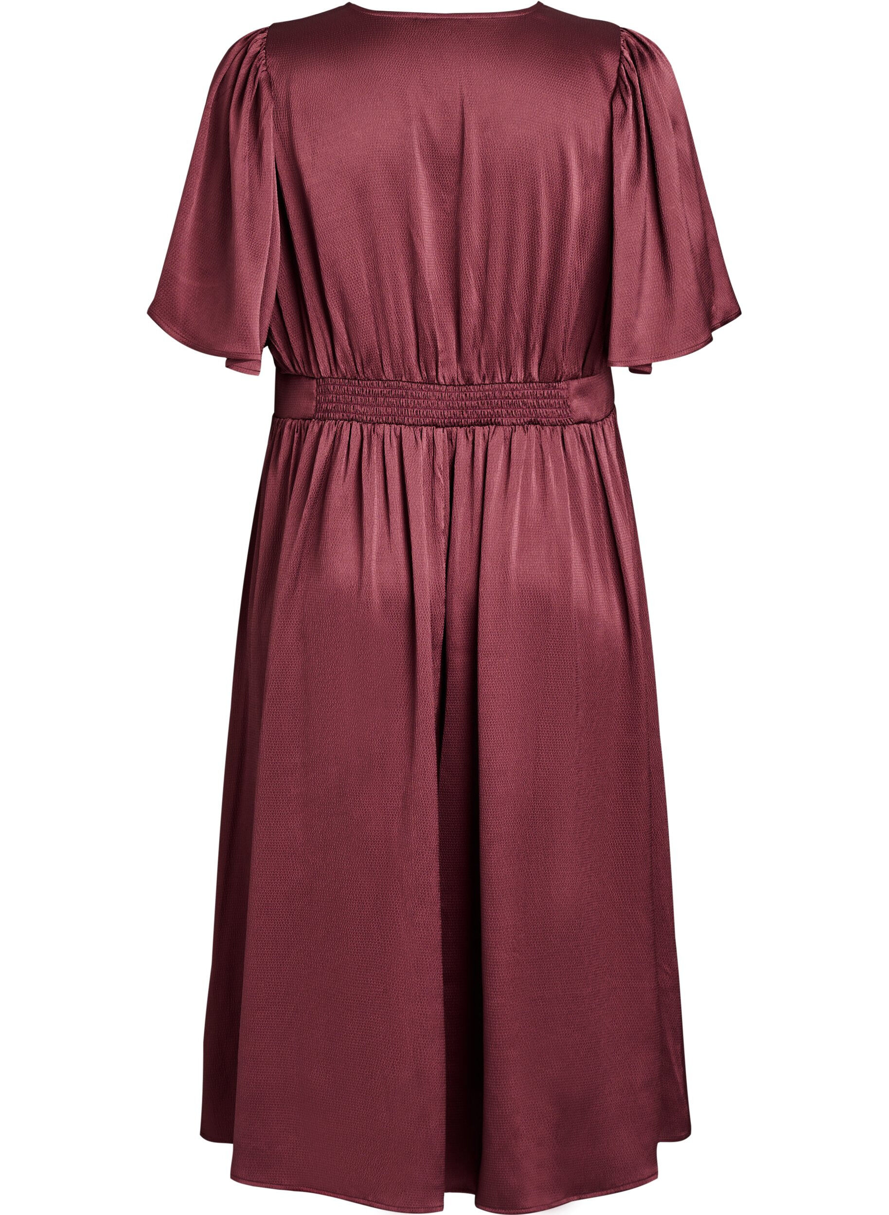 ZizziEmpire feestjurk in midi lengte, Donker Bordeaux, Packshot image number 1