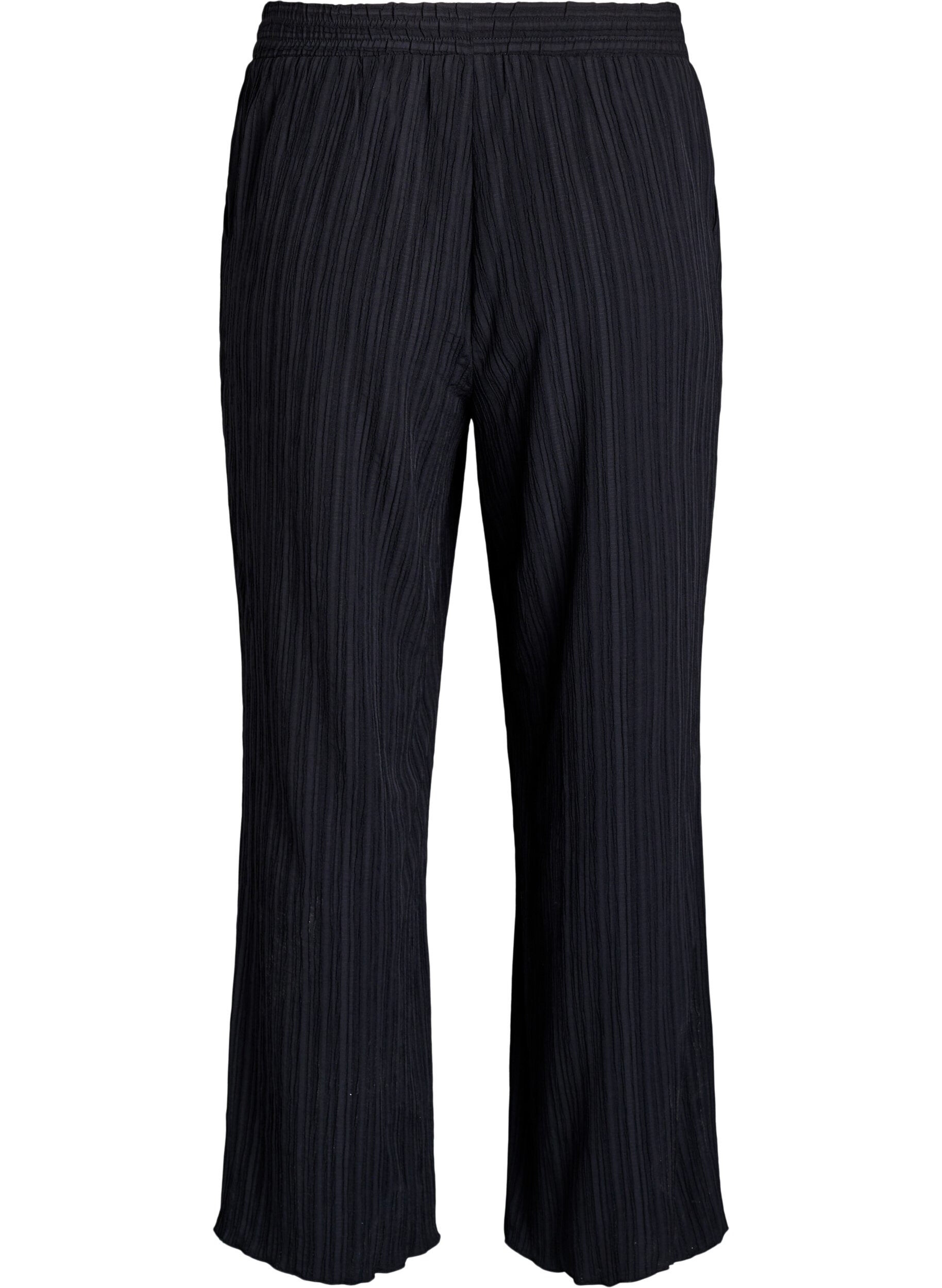 ZizziFLASH - High waist broek met wide fit pijpen, Zwart, Packshot image number 1