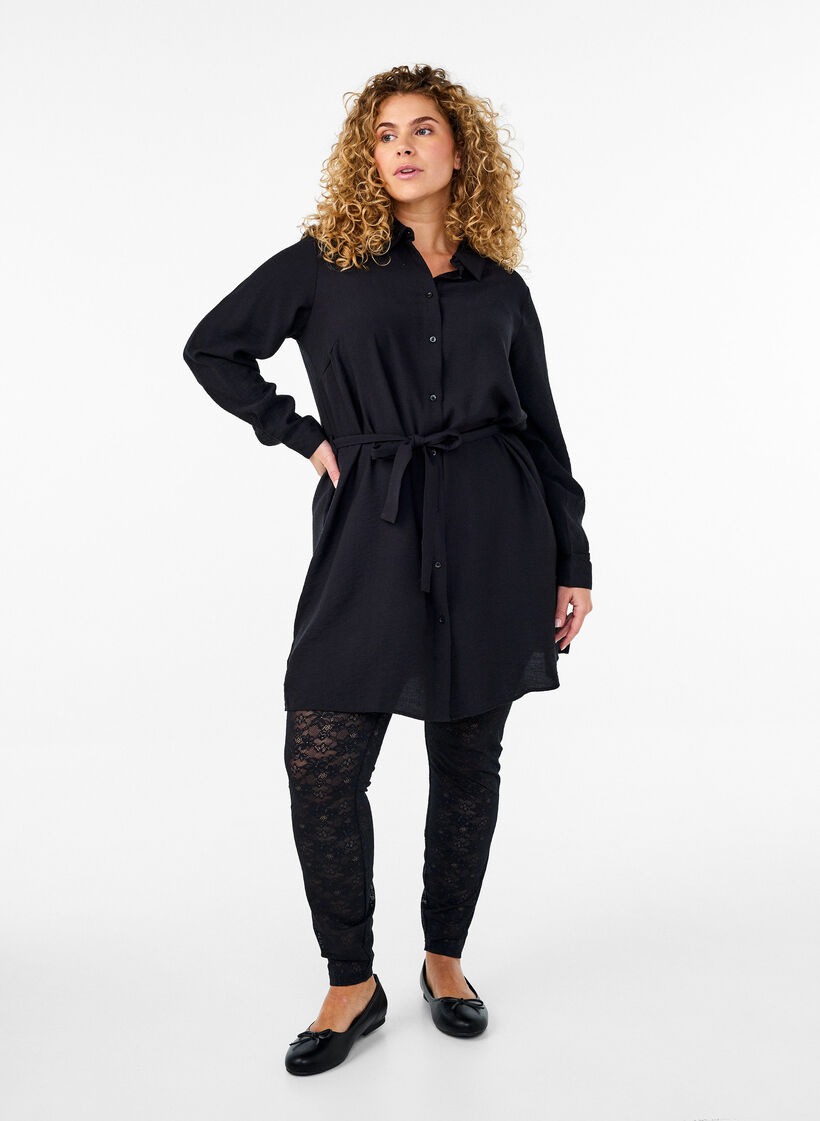 Kantleggings, Zwart, Model image number 1