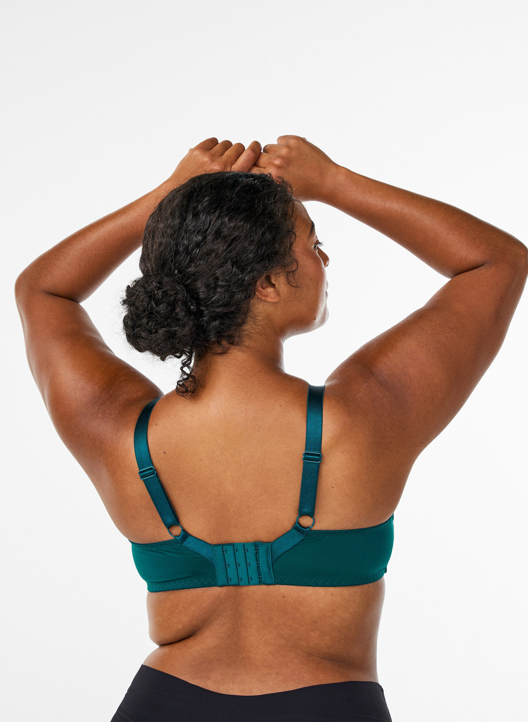 ZizziGewatteerde kanten beha met beugel, Groen, Model image number 2