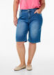 High waist denim Bermuda shorts, Blauw, Model image number 2