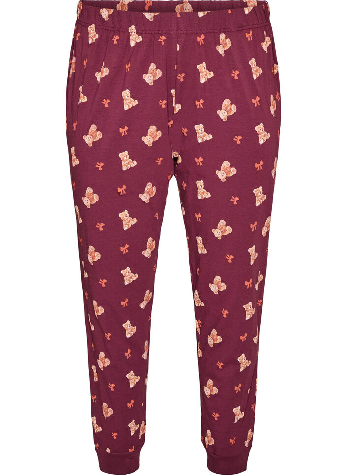 Bedrukte pyjamabroek, Rood, Packshot image number 0