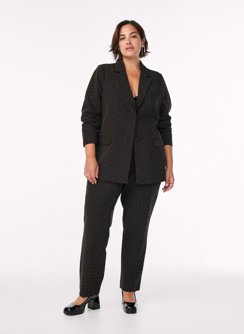 Blazer met strass-steentjes, Zwart Blazer met strass-steentjes, Zwart, Model