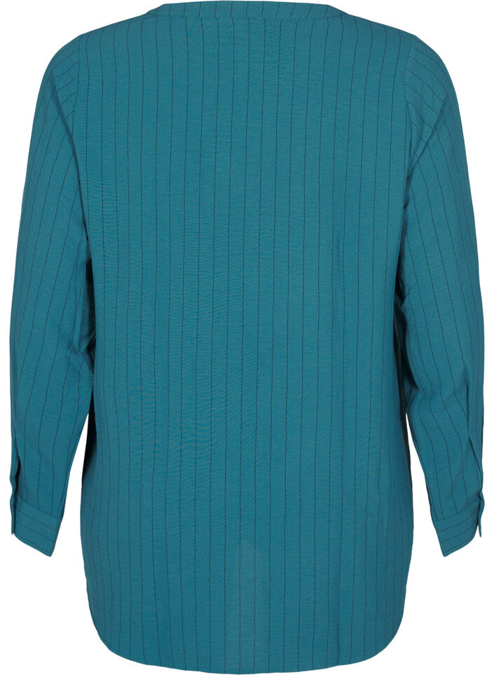 FLASH - Streepjes overhemdblouse, Groen, Packshot image number 1