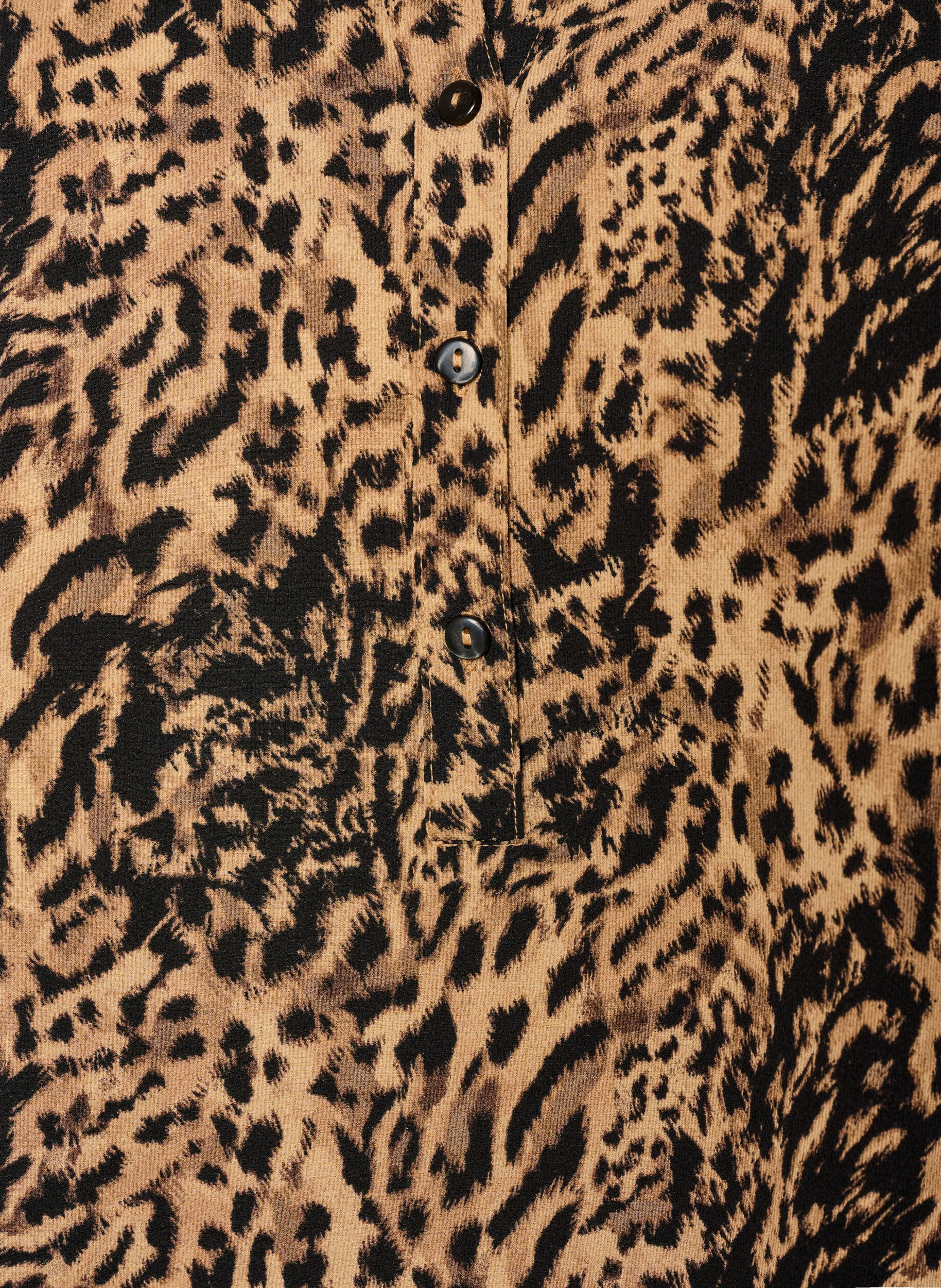 ZizziBlouse met korte mouwen en v-halslijn, Bruin, Packshot image number 2