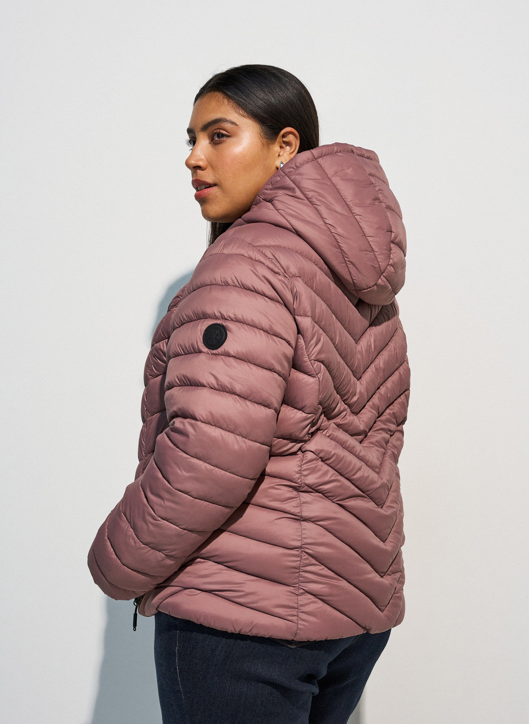 ZizziLichtgewicht jas met capuchon, Roze, Model image number 2