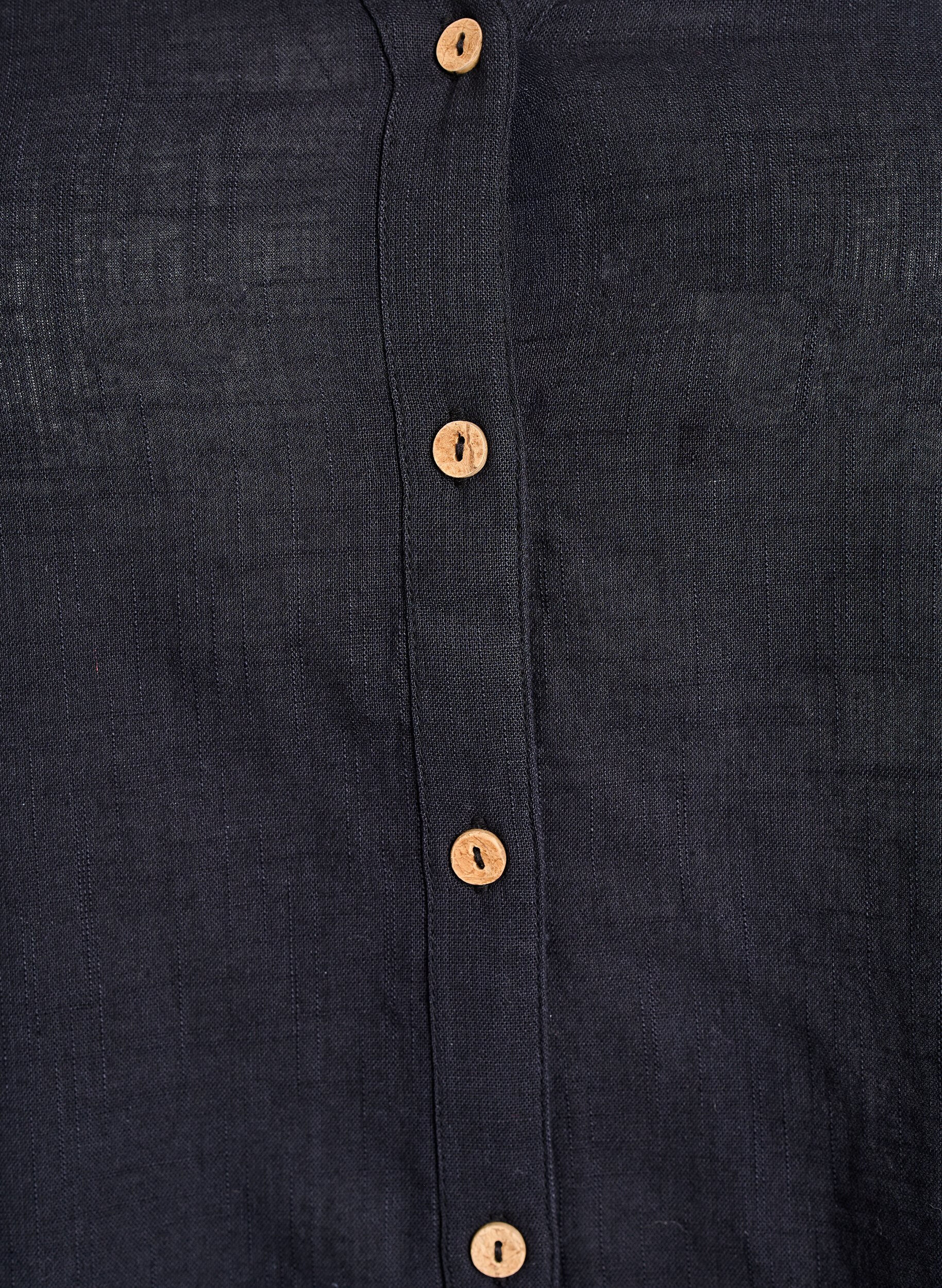 ZizziKatoenen blouse met V-hals, Zwart, Packshot image number 2