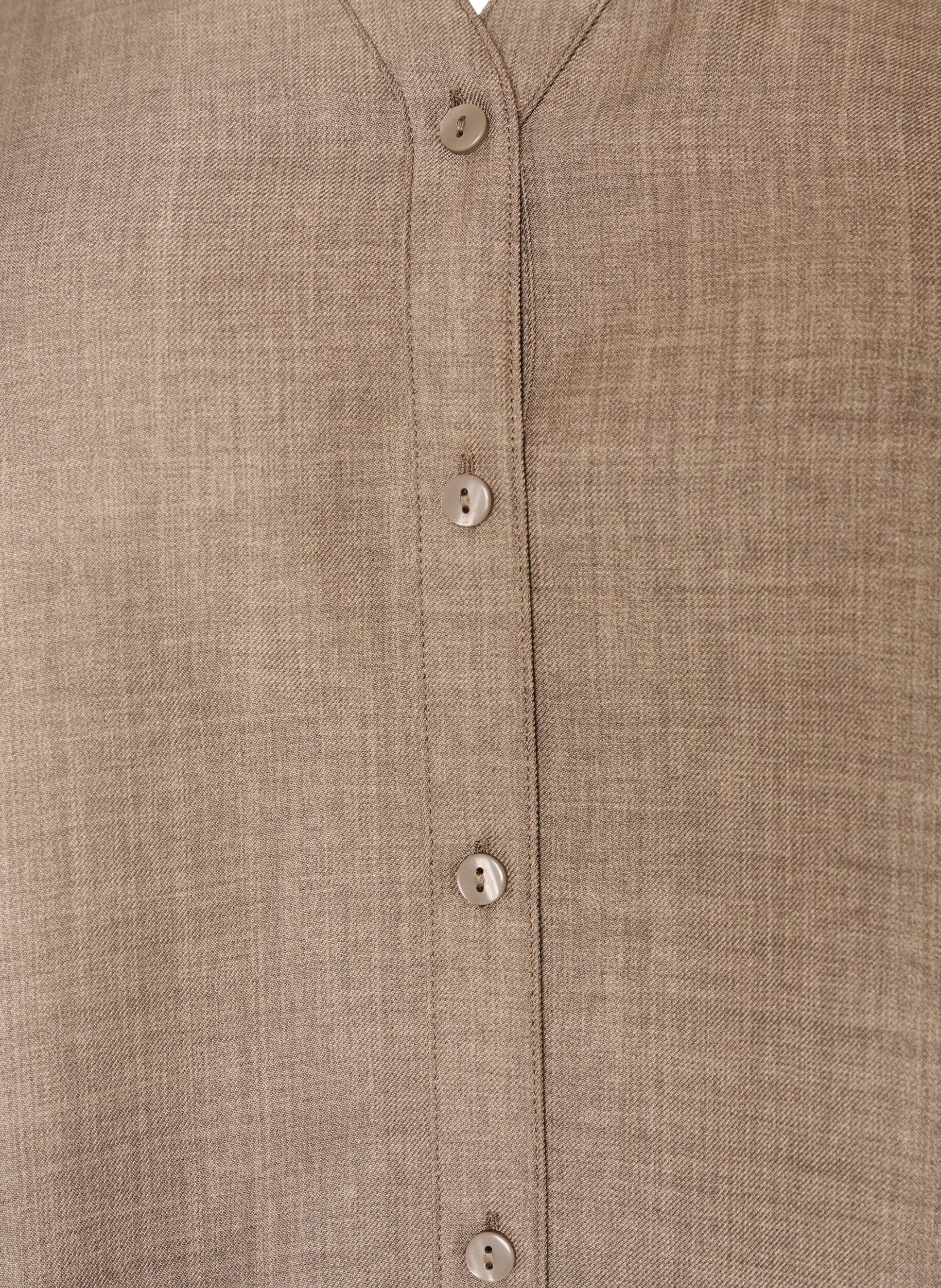 ZizziLosse shirt met V-hals, Bruin, Packshot image number 2