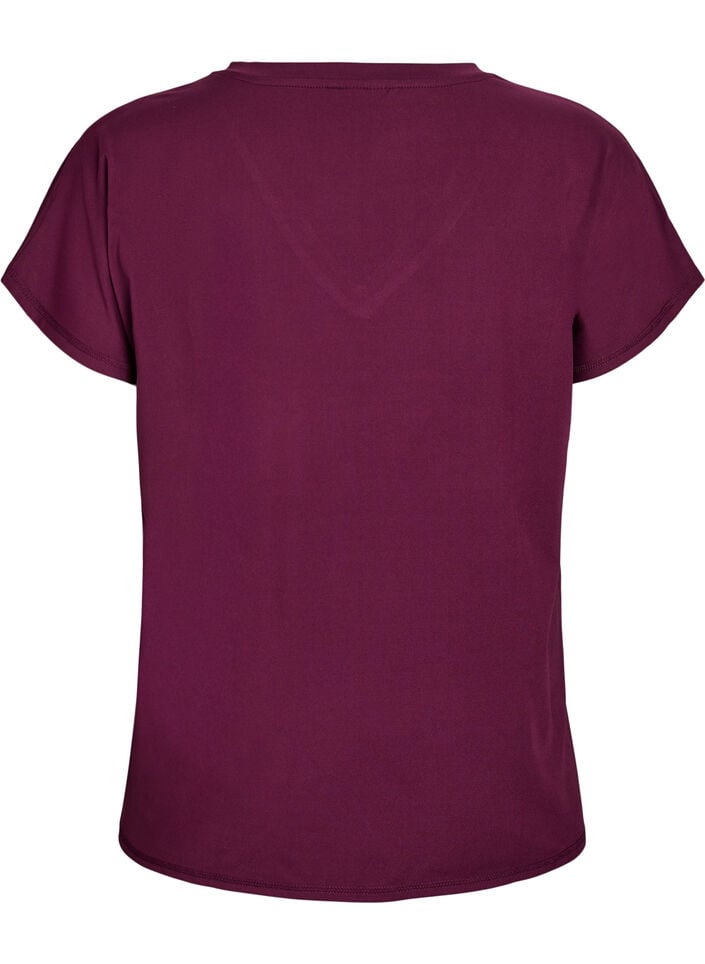 Losvallend sport T-shirt met V-hals, Grape Wine, Packshot
