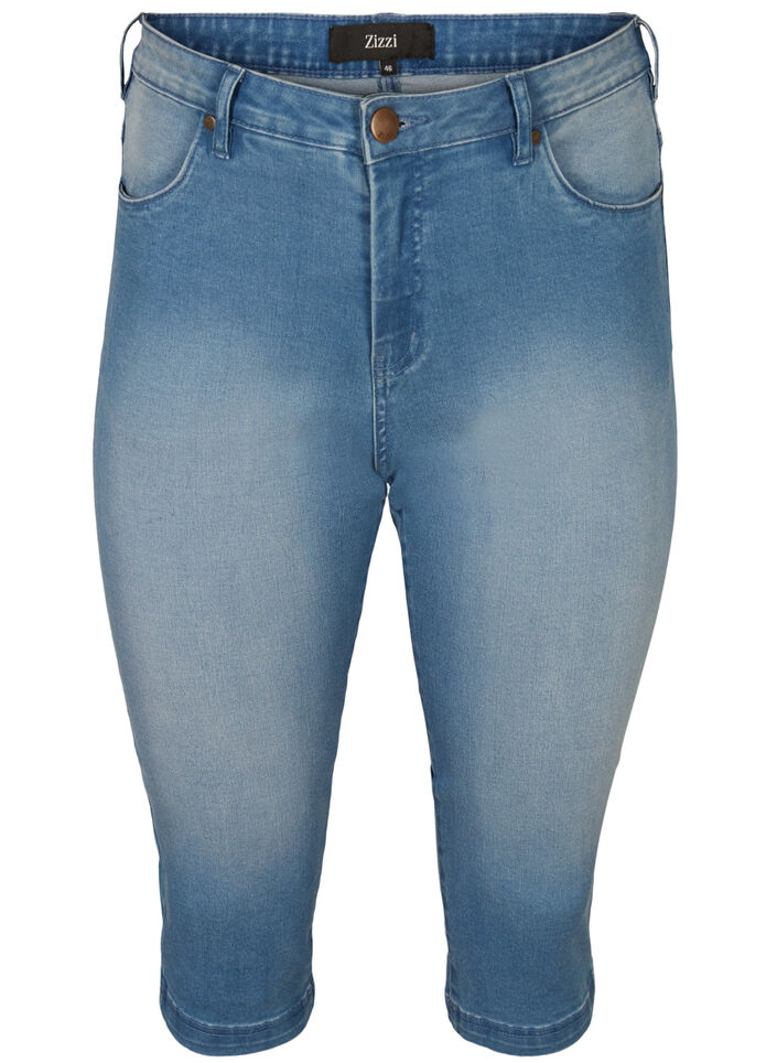 High waist Amy capri jeans met super slim fit, Blauw, Packshot image number 0
