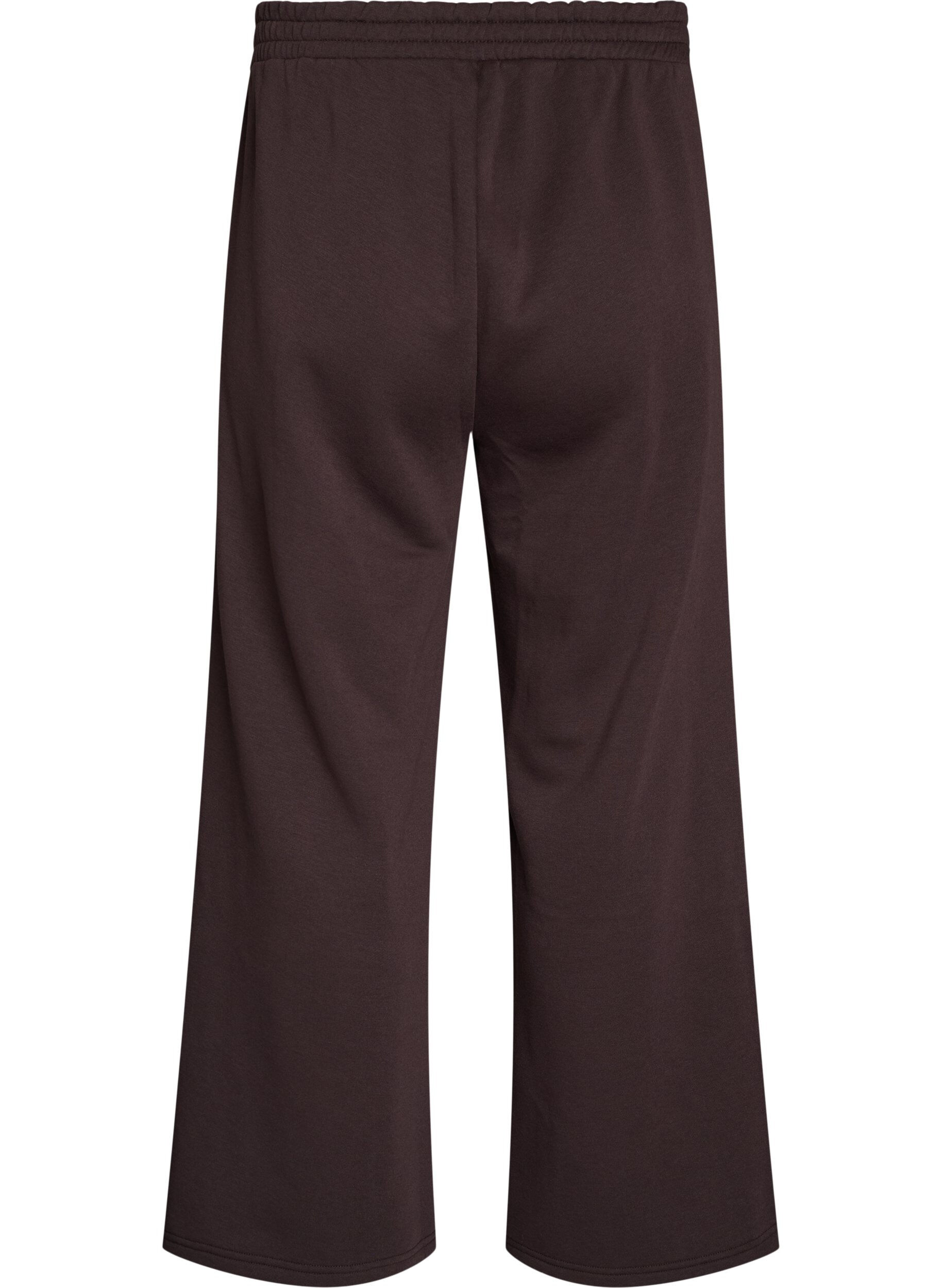 ZizziSweatpants met hoge taille en wijde pijpen, Bruin, Packshot image number 1