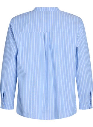ZizziGestreept shirt met decoratieve sluiting, Light Blue Stripe , Packshot image number 1