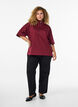 Sweatshirt met korte mouwen en een hoge kraag, Donker Bordeaux, Model image number 1