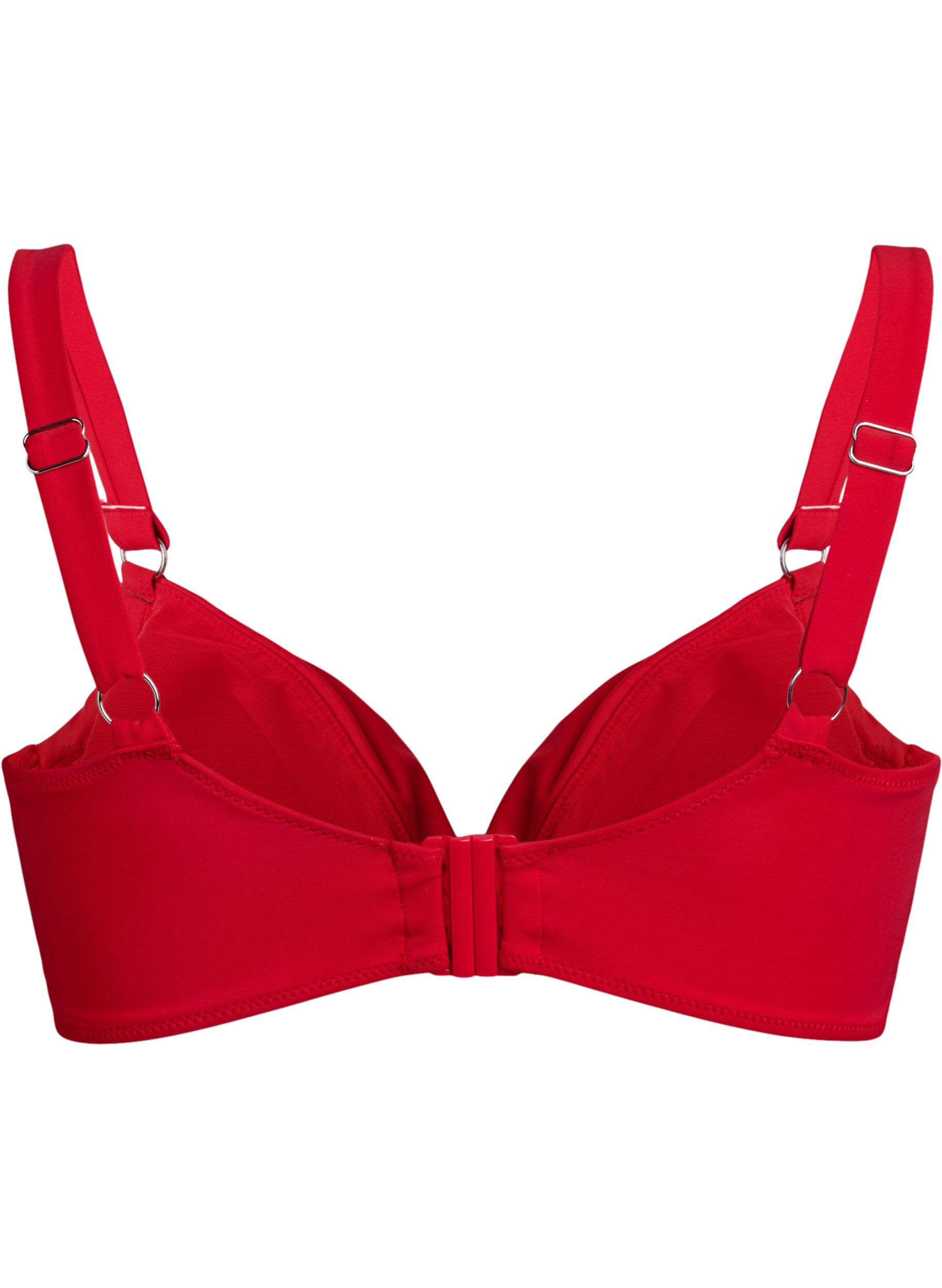 ZizziBikini-bh met beugel en drapering, Rood, Packshot image number 1