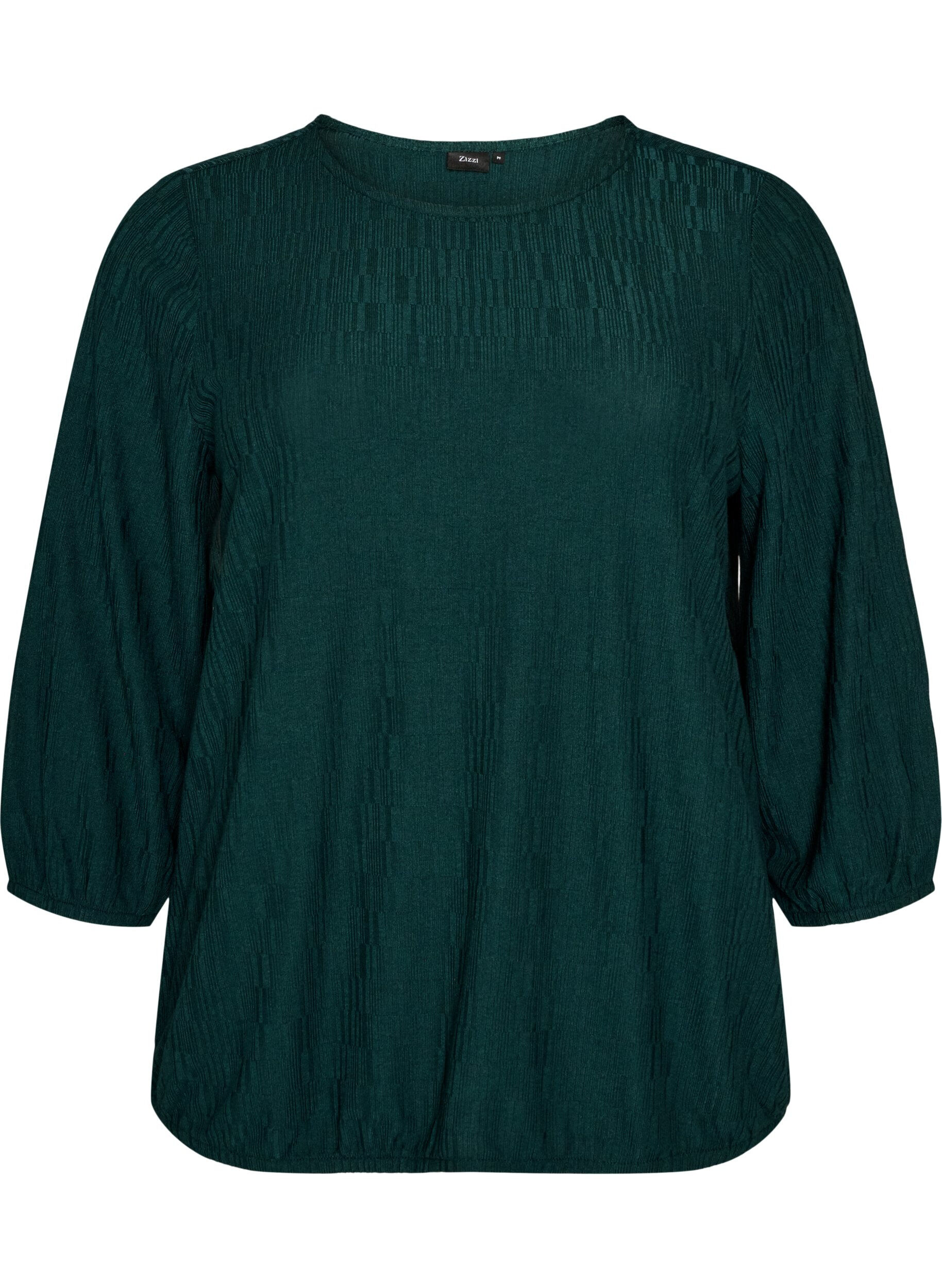 Blouse met textuur en 3/4 mouwen