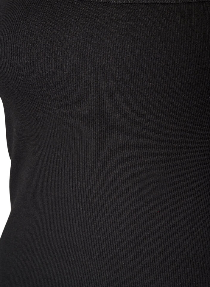 Rib top met vierkante halslijn, Zwart, Packshot image number 2