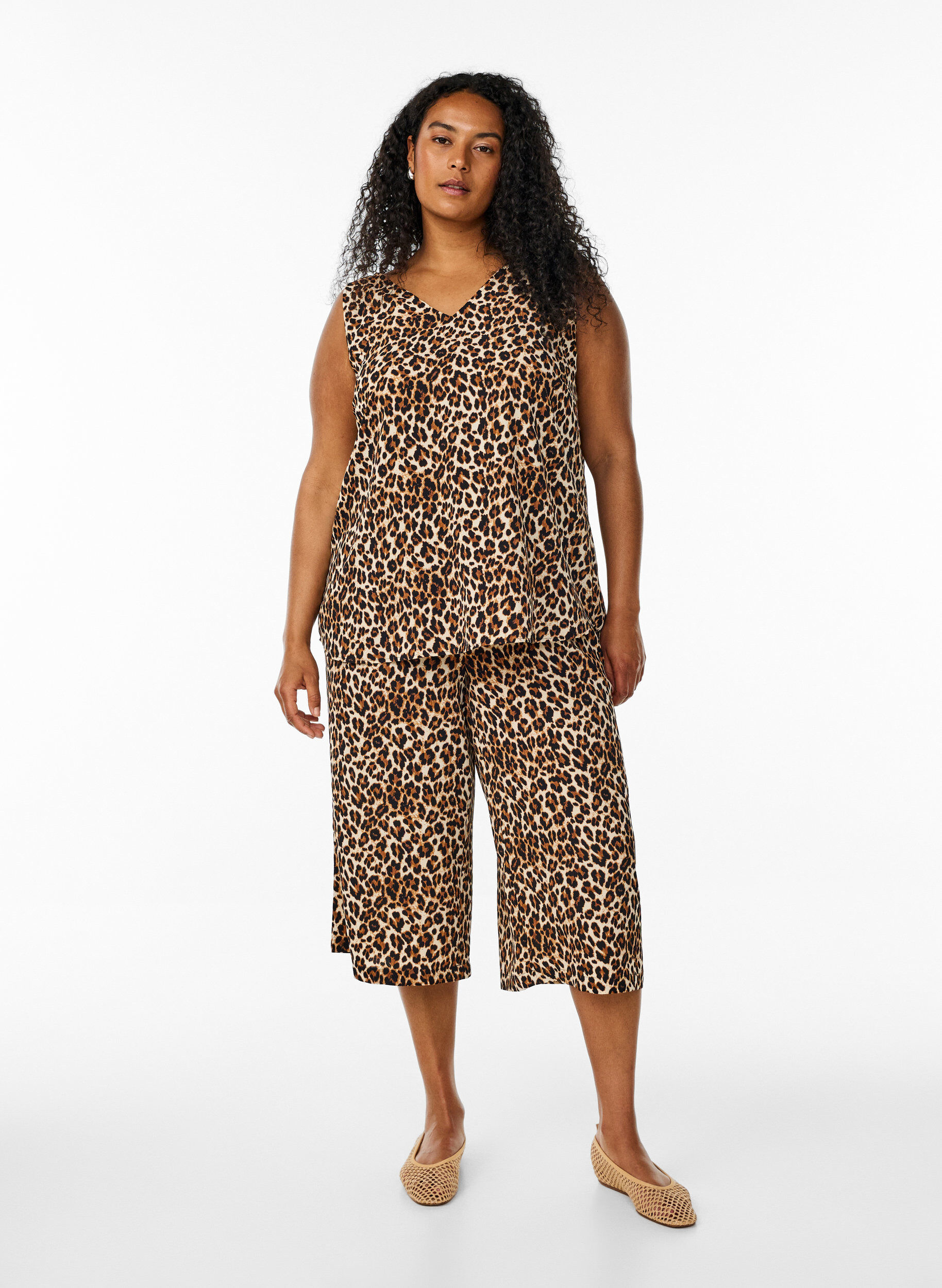ZizziCulotte broek met print, Bruin, Model image number 0