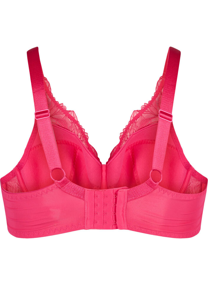 Gevoerde kanten beha met beugel, Roze, Packshot image number 1