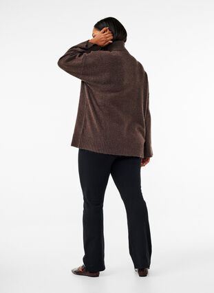 ZizziFlared jerseybroek, Black, Model image number 1