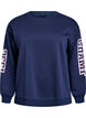 Sweatshirt met statementprint op de mouwen en achterkant, Blauw, Packshot image number 0