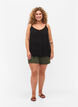 Strap top in viscose, Zwart, Model image number 1