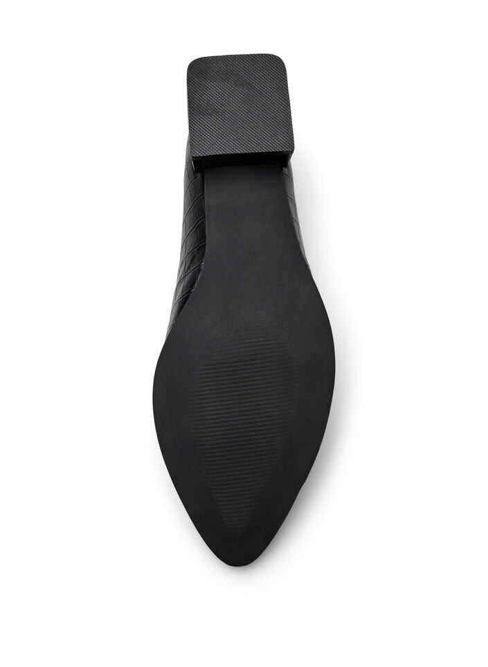 Wide fit - Loafers met een krokodilleneffect, Zwart, Packshot image number 4