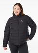 Sportieve gewatteerde jas met hoge kraag en zakken, Zwart, Model image number 0