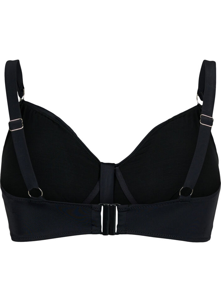 Bikini-bh met beugel en drapering, Zwart, Packshot image number 1