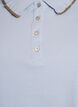 Polo shirt met strass knopen en ruches., Blauw, Packshot image number 2