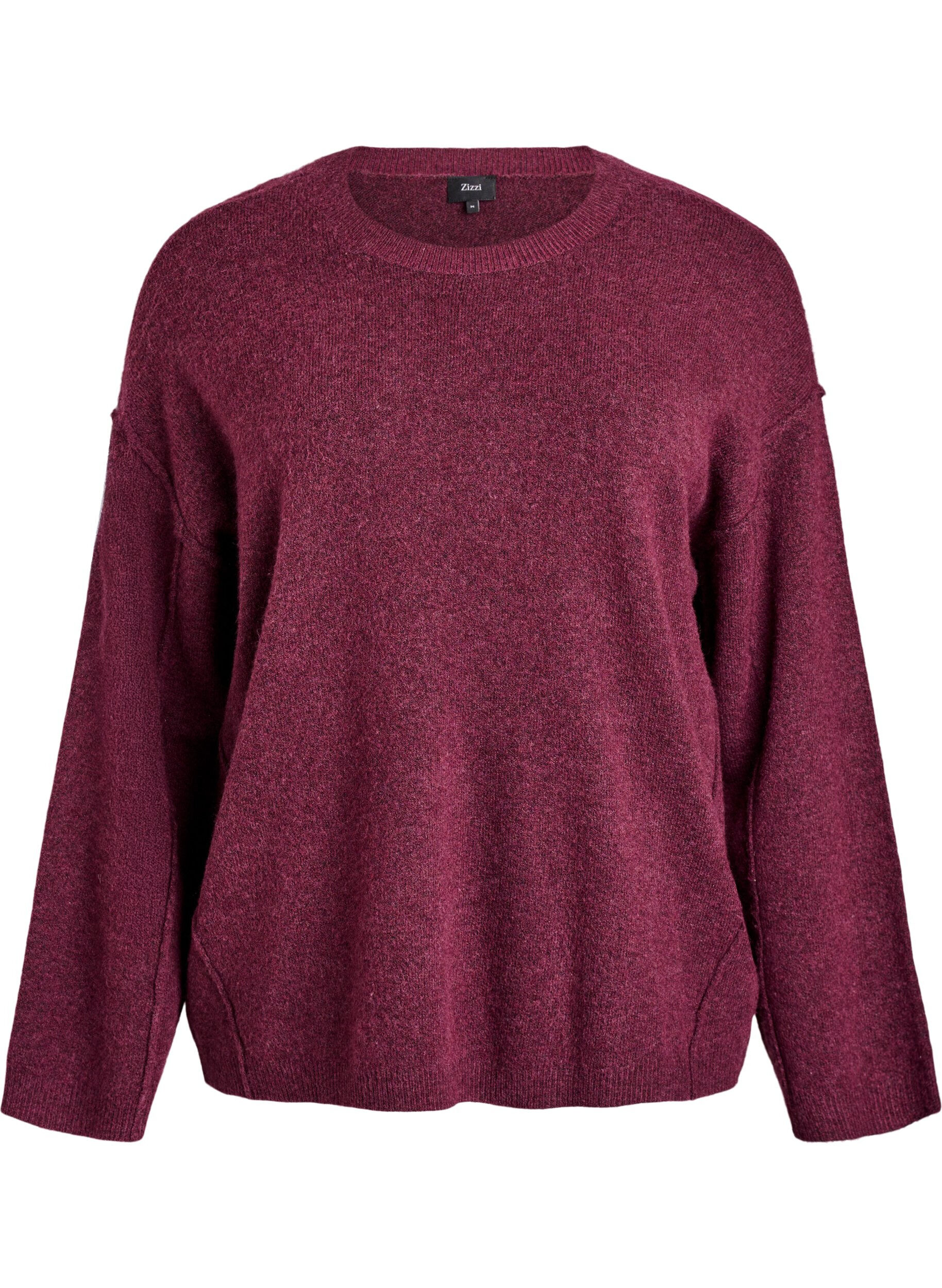 Losse gebreide trui met opvallende naden