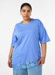 T-shirt met asymmetrische kanten zoom, Paars, Model image number 0