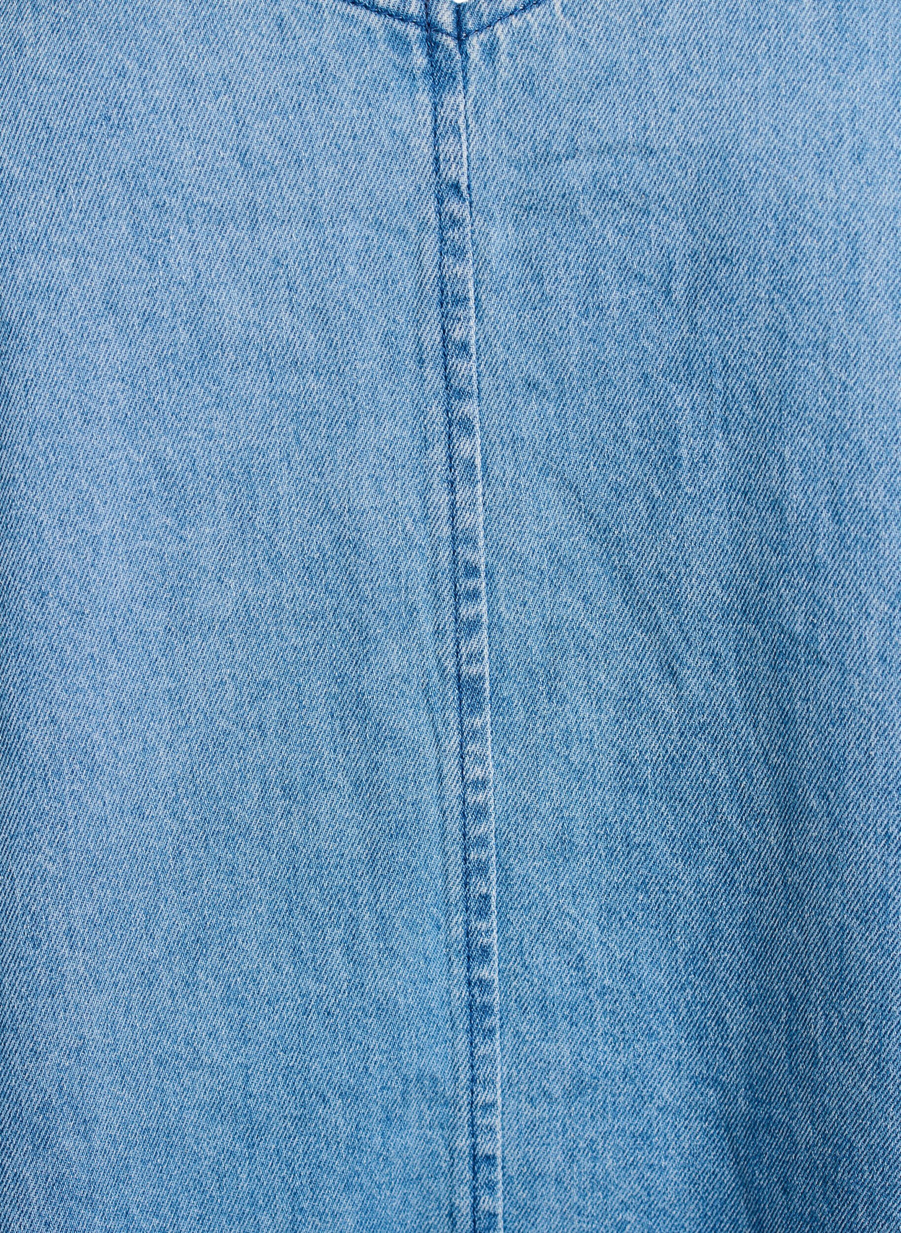 ZizziTuinjurk van denim met V-hals, Blauw, Packshot image number 2