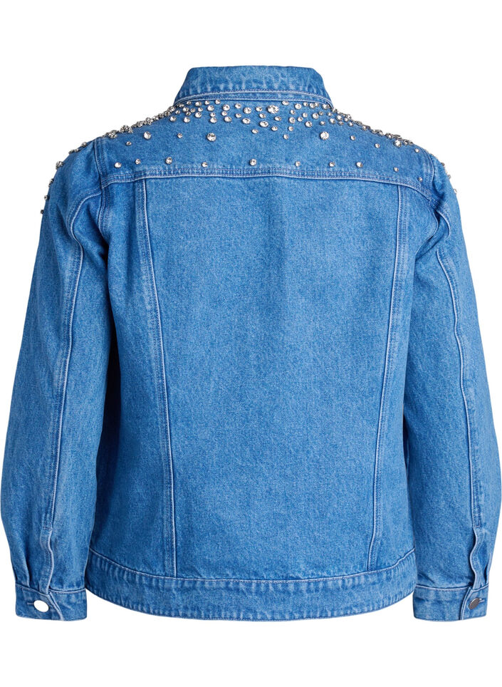 Denim jack met strass-steentjes, Blue Denim, Packshot