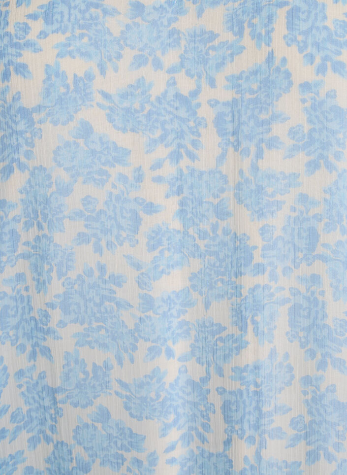 Korte chiffonjurk met gehaakte details, Blauw, Packshot image number 2