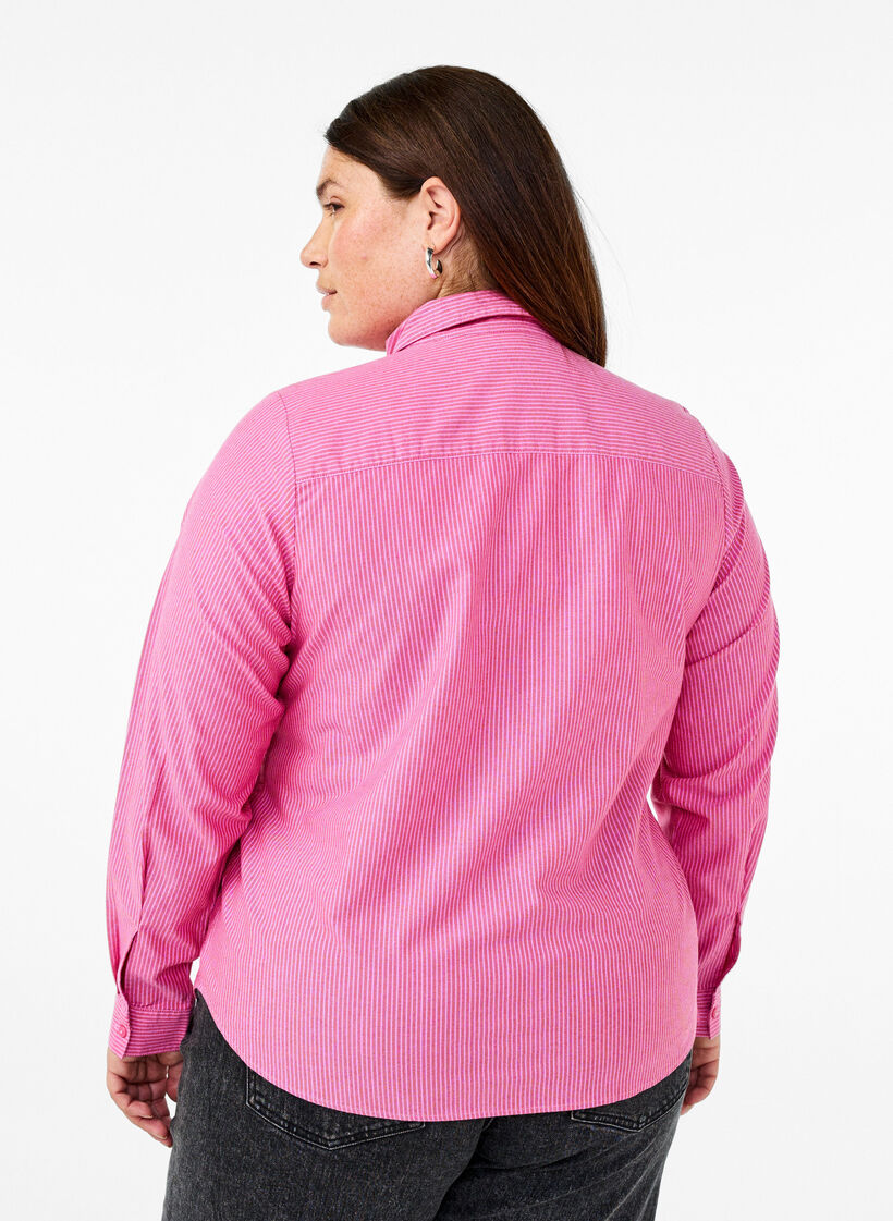 Katoenen overhemd met lange mouwen, Rood, Model image number 2