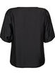 Viscose blouse met V-hals, Zwart, Packshot image number 1
