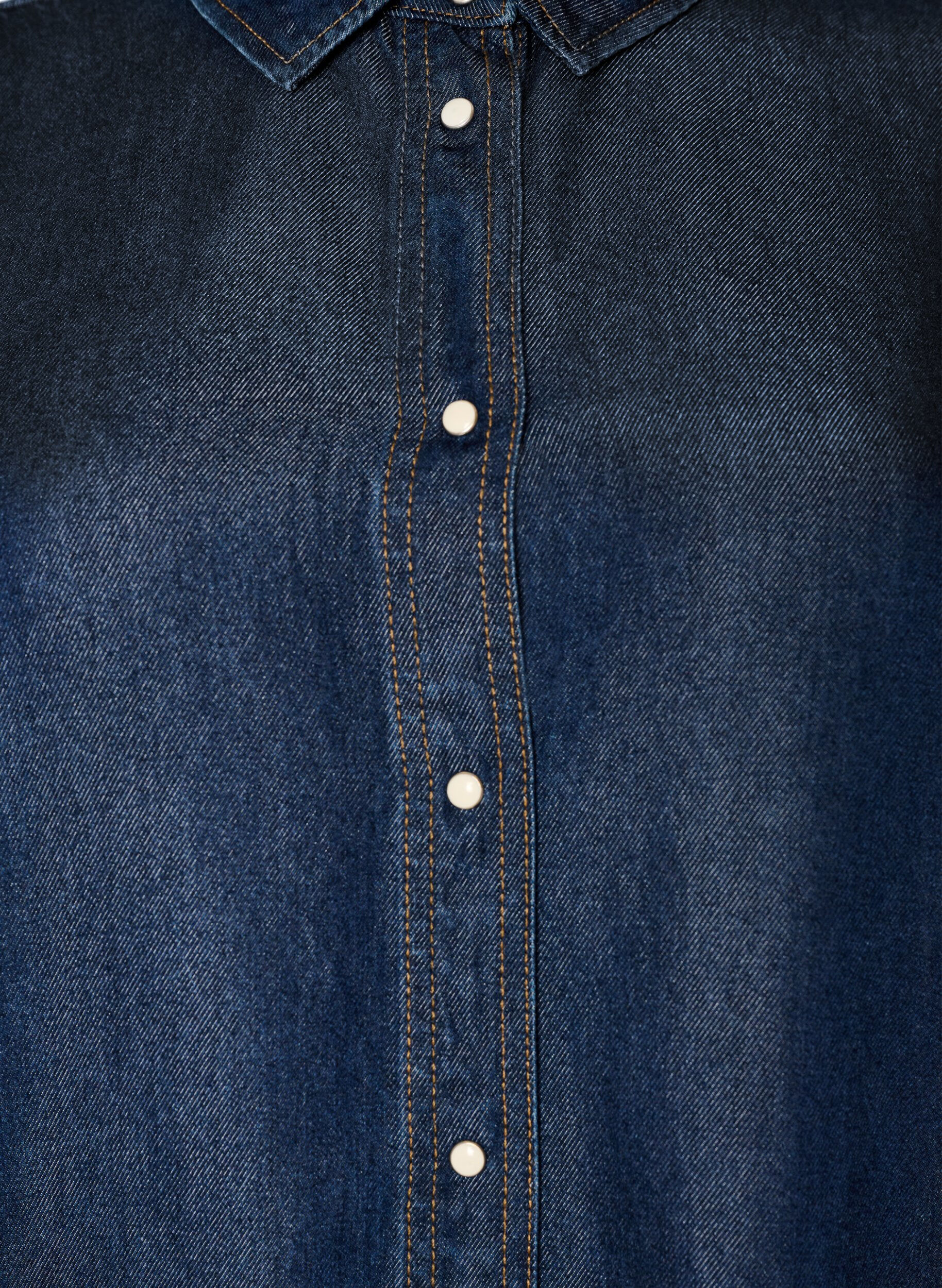 ZizziDenim jurk van lyocell met knopen en korte mouwen, Blauw, Packshot image number 2