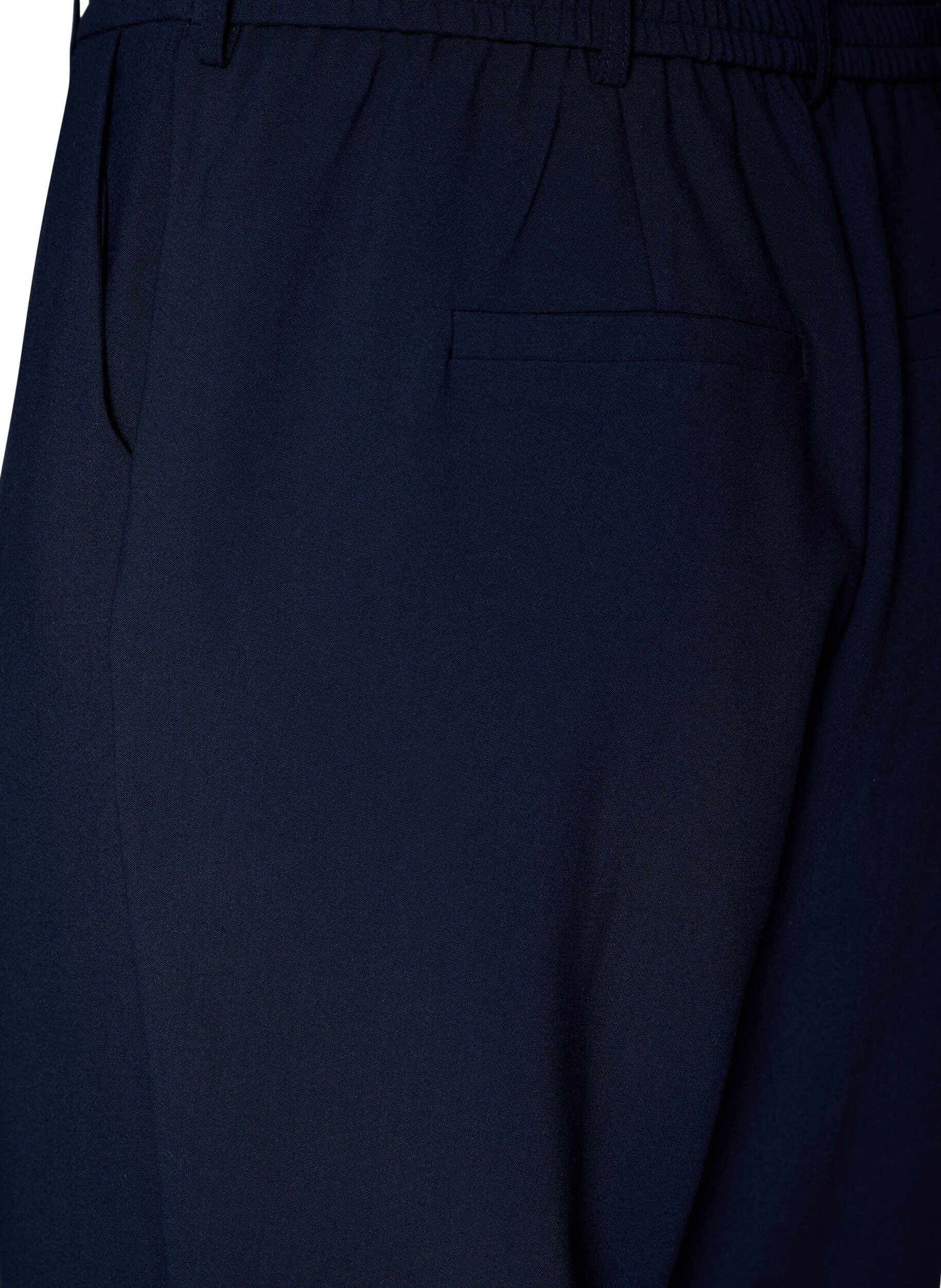 ZizziOp maat gemaakte broek met een hoge taille en straight-fit, Blauw, Packshot image number 3
