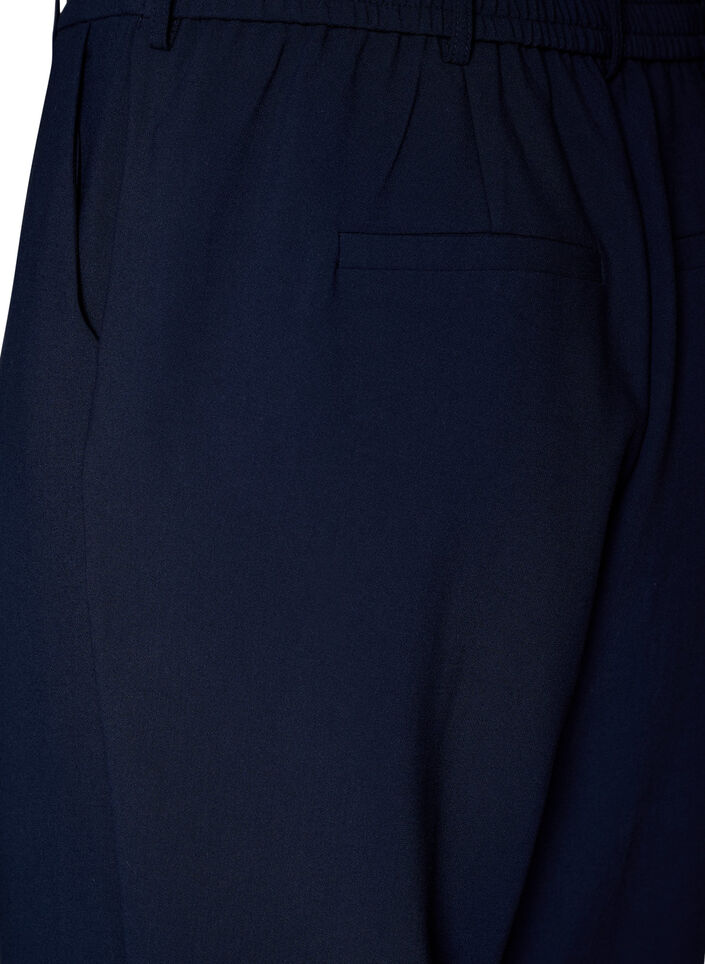 Op maat gemaakte broek met een hoge taille en straight-fit, Blauw, Packshot image number 3