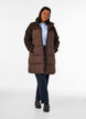 Halflange pufferjas met teddystof, Bruin, Model image number 1
