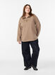 Sweatshirt met hoge hals en ritssluiting, Bruin, Model image number 1