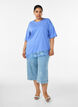 T-shirt met asymmetrische kanten zoom, Paars, Model image number 1